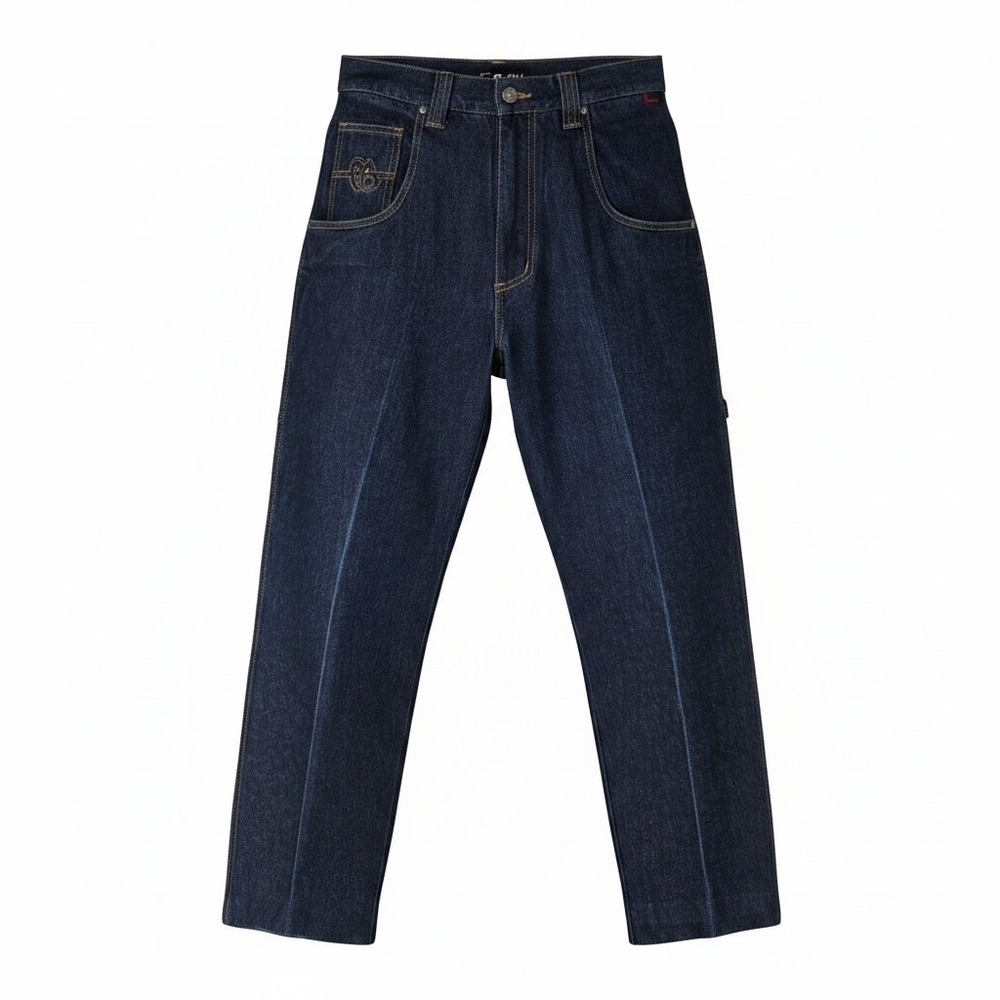 Vtg FUBU Collection Mens 32x34 (30.5x28) Carpenter Jeans Dk Wash Blue Wide Leg